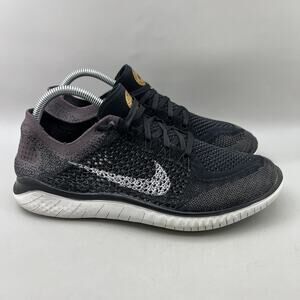 Nike Free RN Flyknit 2018 Running Shoes Women Size 11 Black Lightweight Sneakers